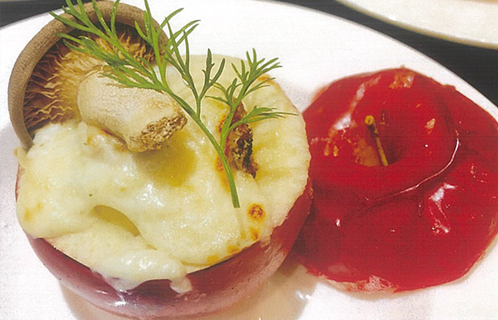 紅玉のグラタンと季節のもずく酢