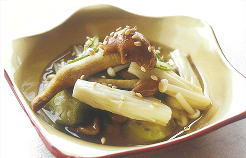 ナメコとエノキタケの酢の物