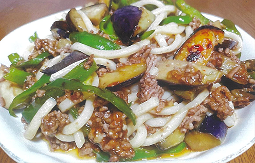 麻婆（マーボ）ナスうどん