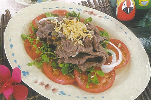 クレソンと牛肉のエスニックサラダ