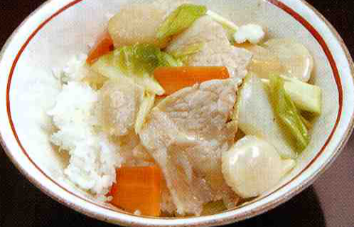 中華丼と青菜の中華風おひたし