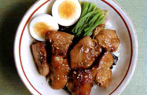 鶏の照り焼き丼とかんたん白あえ