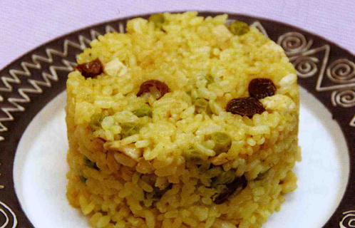 カレーピラフとキャベツのトマトスープ