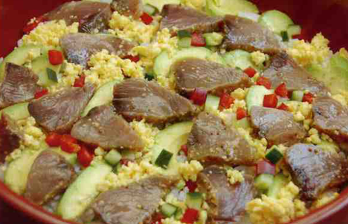 カツオの洋風ちらしと青菜のスープ