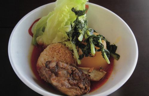 シャキシャキレタスのスペアリブ茶漬け