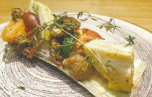 豆苗のサラダと新ナスの酢の物